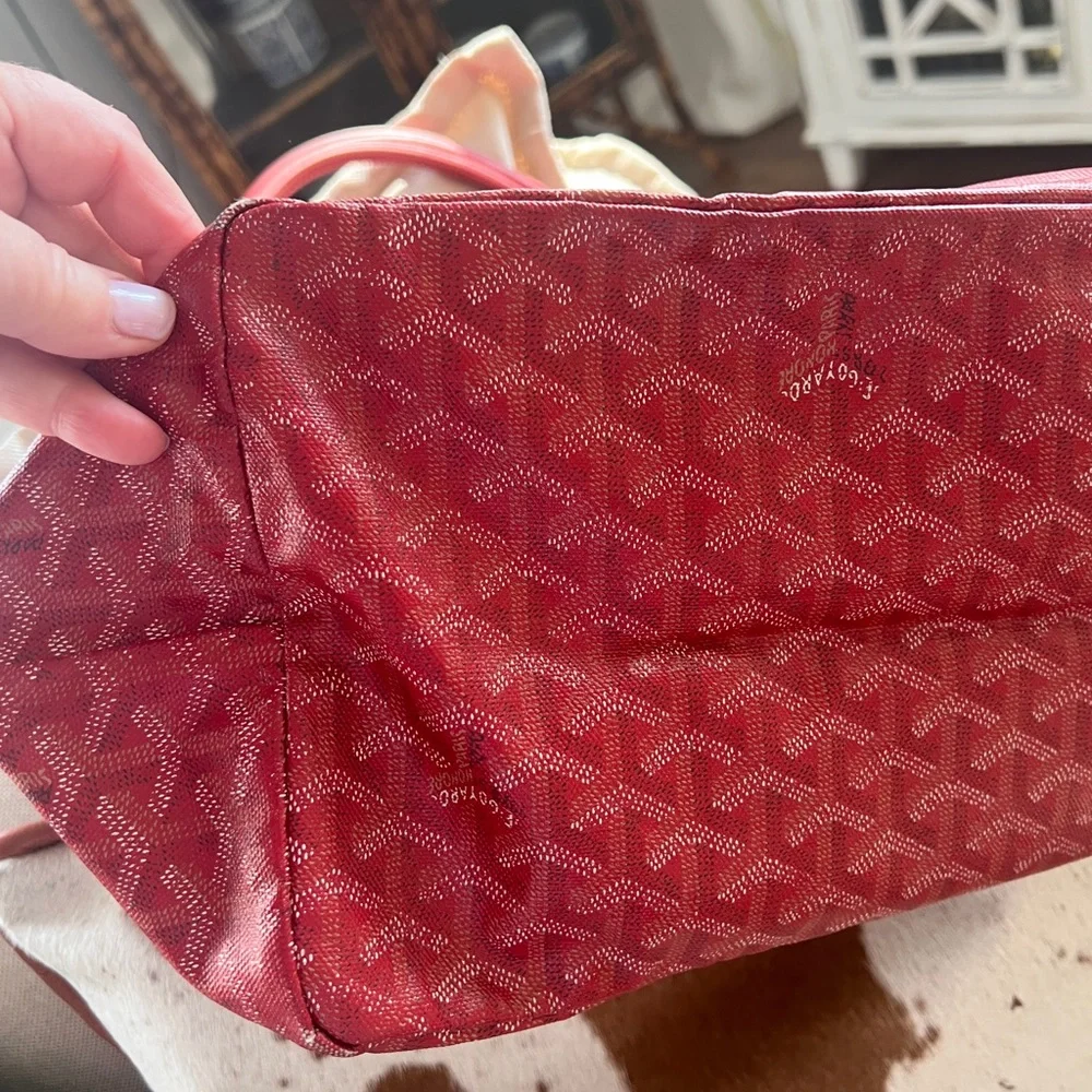 Goyard Large Tote Red Designer Tote Bag - Picture 6 of 16